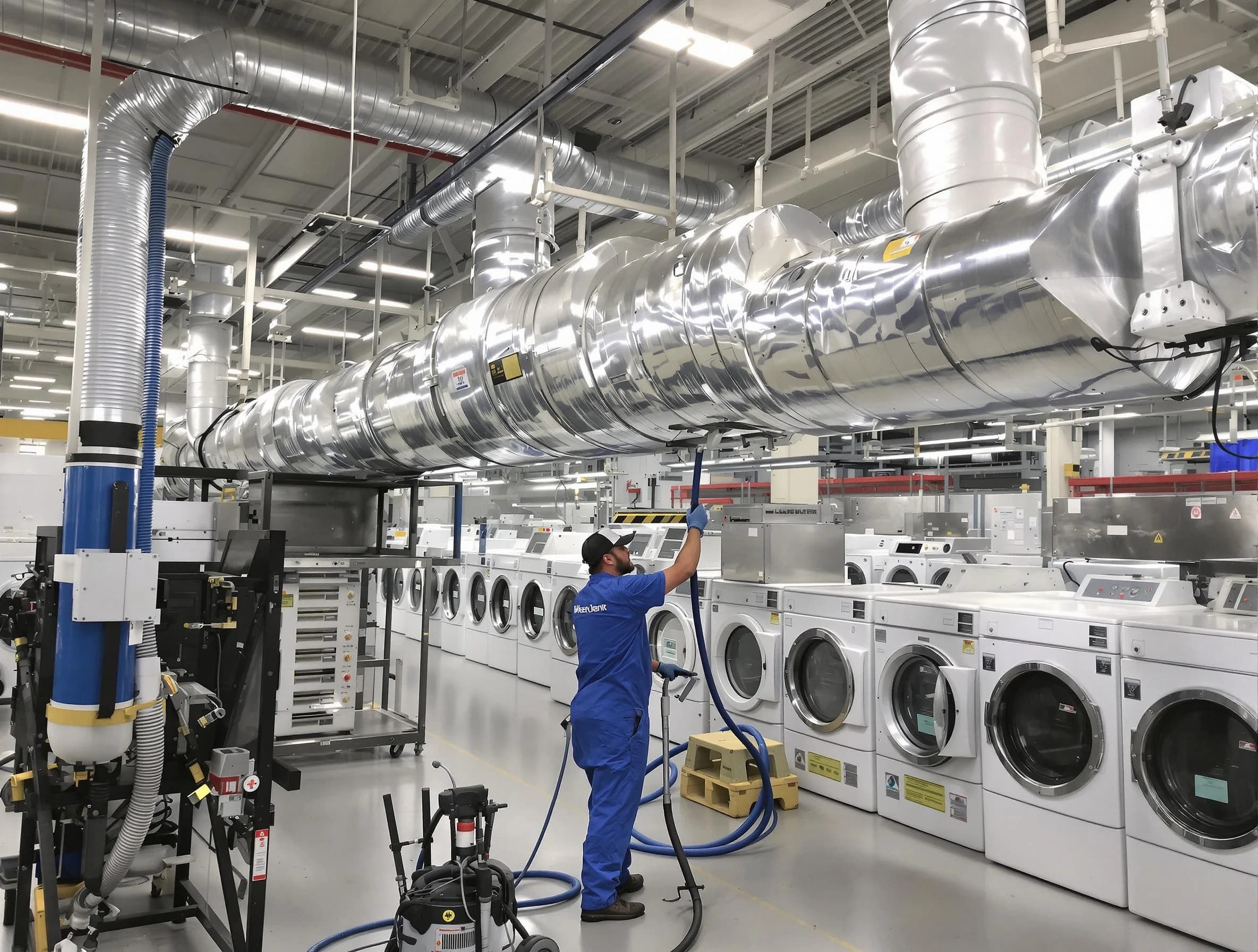 Fayetteville Dryer Vent Cleaning team performing heavy-duty industrial dryer vent cleaning in Fayetteville