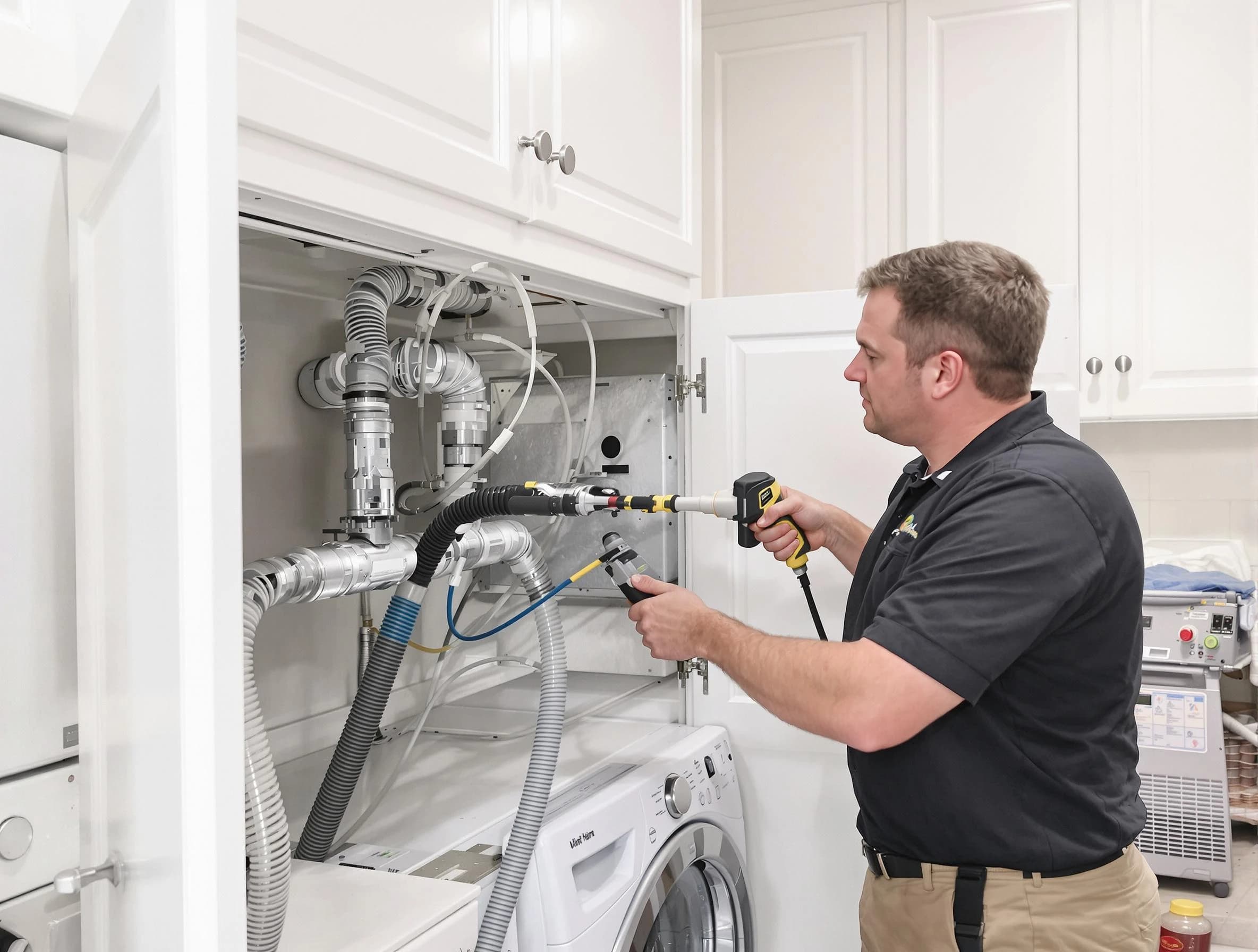 Fayetteville Dryer Vent Cleaning professional removing severe blockage from a clogged dryer vent in Fayetteville