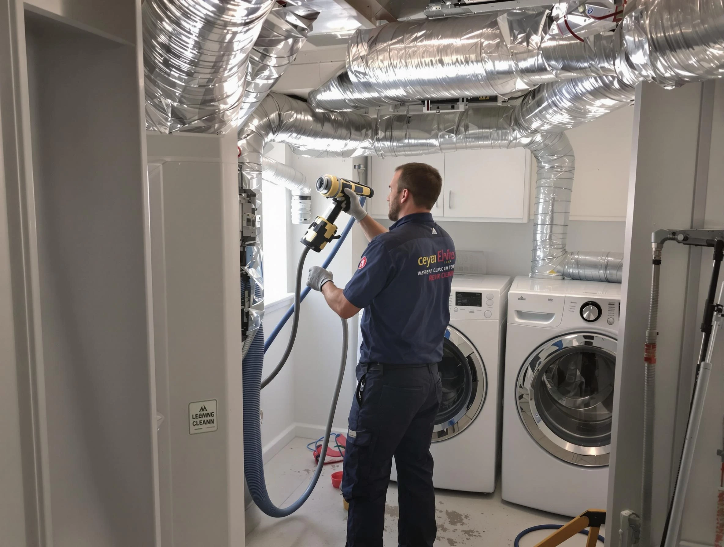 Fayetteville Dryer Vent Cleaning specialist using advanced equipment for thorough duct cleaning in Fayetteville