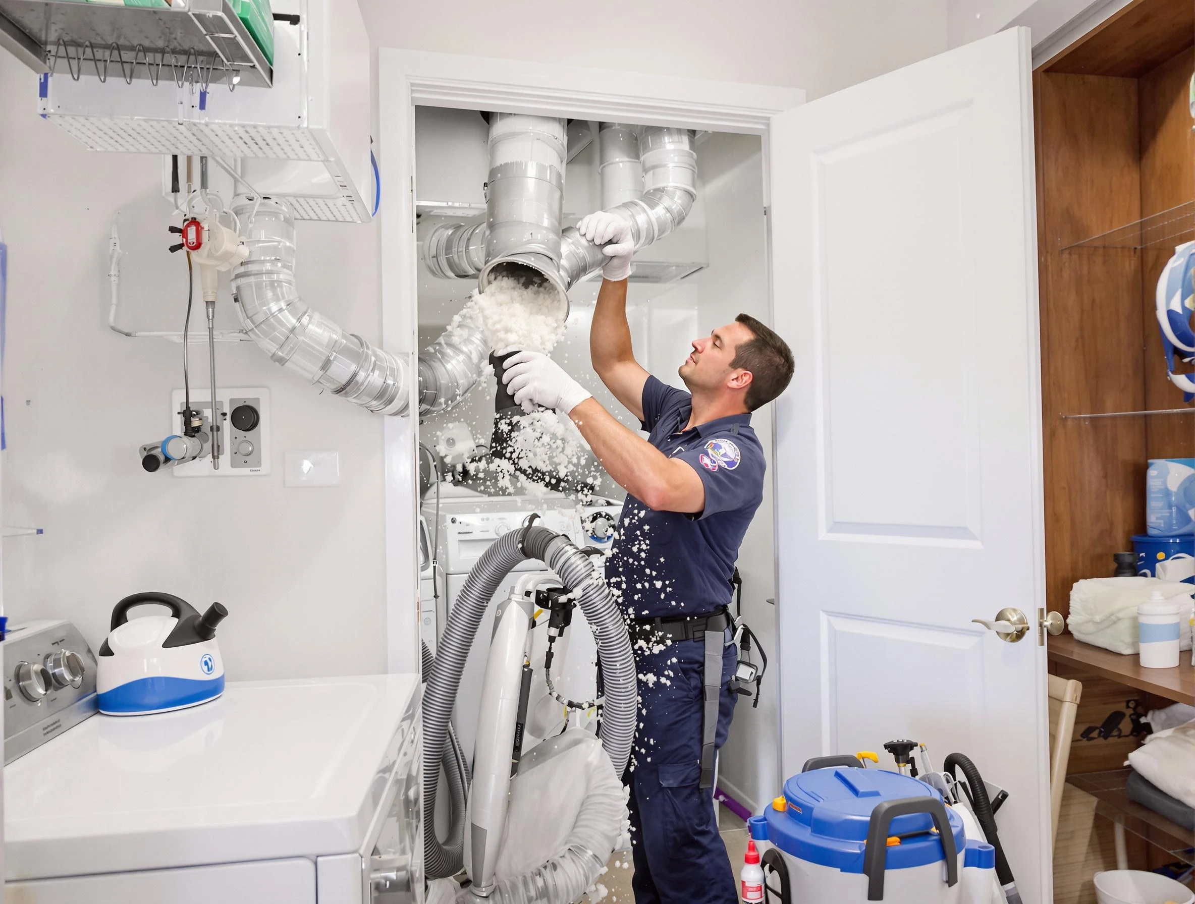 Fayetteville Dryer Vent Cleaning technician delivering thorough residential dryer vent cleaning service in Fayetteville